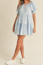 Mable Smocked Puff Sleeve Tiered Mini Dress