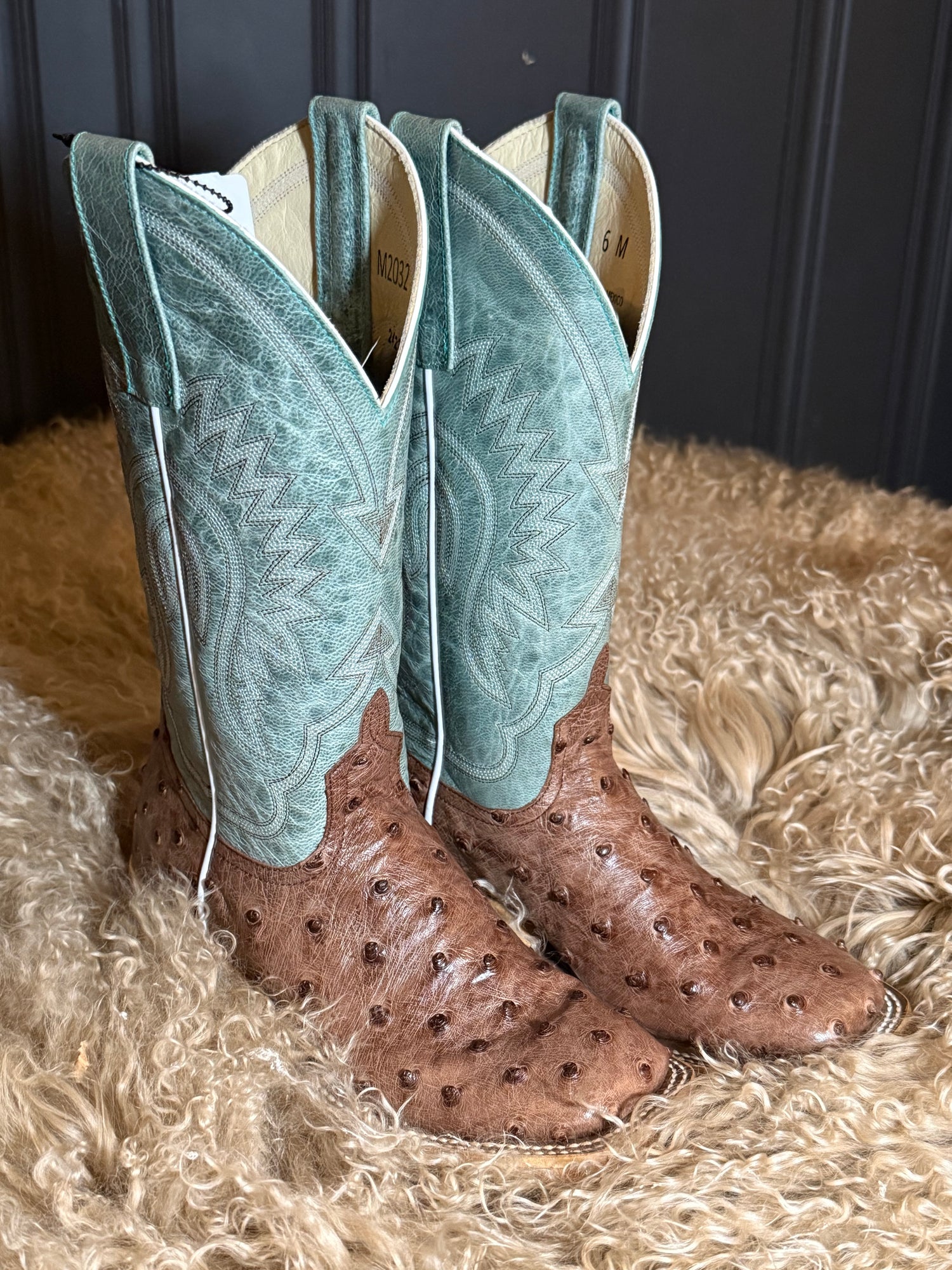 Macie Bean women’s Kango Tobac western boots featuring full quill ostrich leather with a rich tobacco brown finish and classic cowboy boot silhouette a horse riding boot at boltranchstore.com