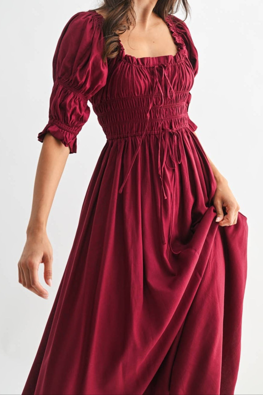 doen dupe cottage core midi dress prairie dress
