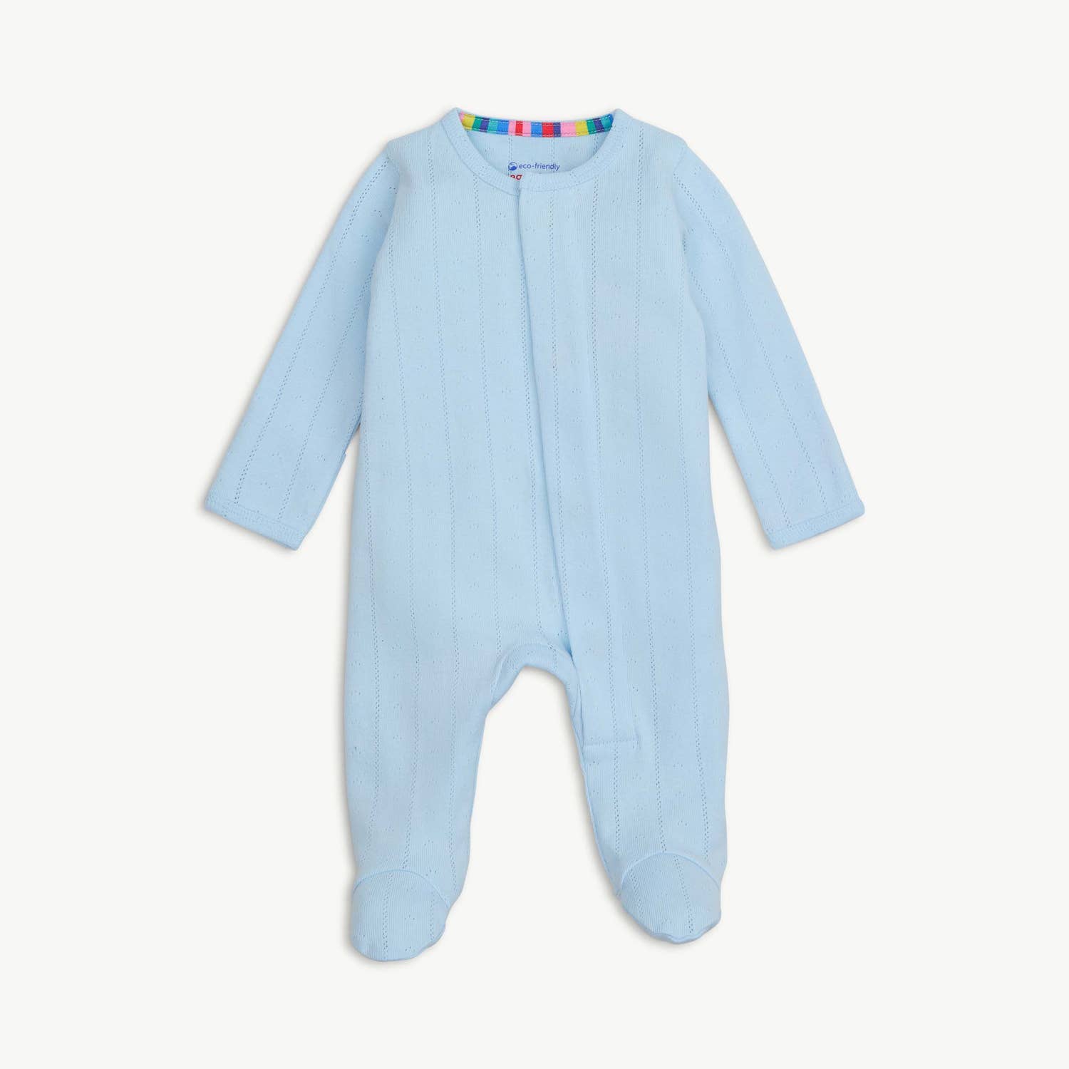 Magnetic Me Love Lines Blue Pointelle Footie at boltranchstore.com in stock free shipping Light blue baby onesie 