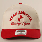 Make America Cowboy Again Trucker Hat red cream americana trump Boltranchstore.com Free Shipping
