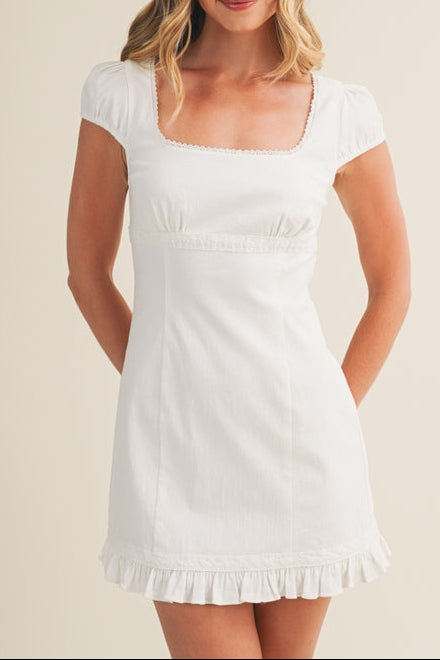 Maklee Mae Eyelet Trimmed Stretch Dress at boltranchstore.com free shipping snort white dress graduation dress rodeo outfit summer dress renting dress wear with cowboy boots 