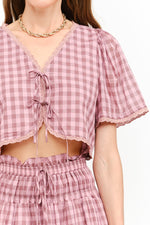 Margot Blouse Mauve Gingham western boutique womens  bolt ranch store