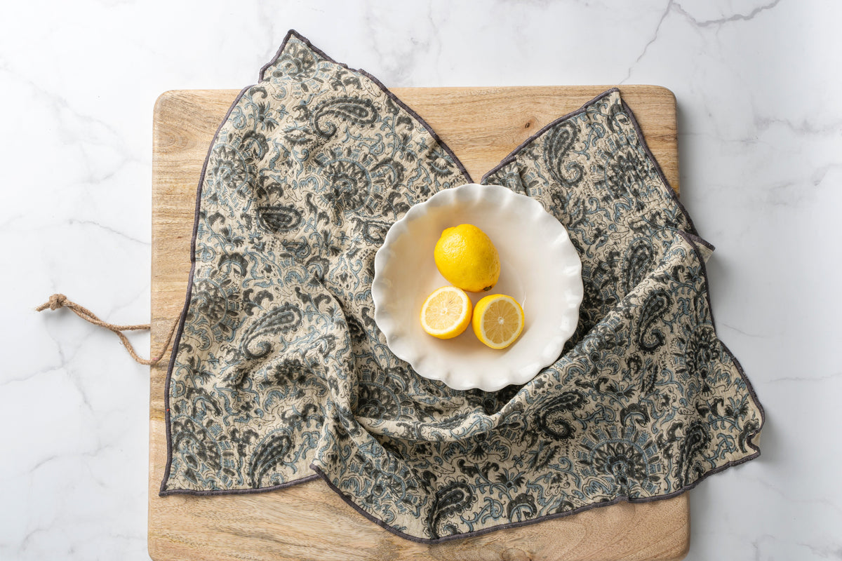 Marin Block Print Tea Towels S/2 Find this at Boltranchstore.com