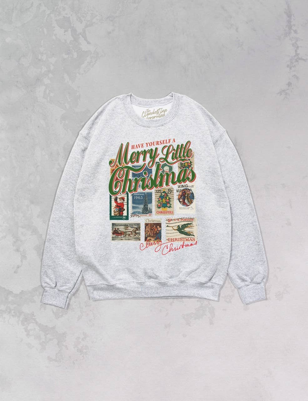 Merry Christmas Stamps Oversized Sweatshirt