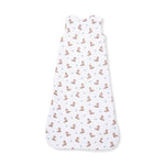 Mini Cowboy Boots Sleep Bag at boltranchstore.com in stock free shipping kids sleep sack A white baby sleep sack with a repeating pattern of brown cowboy boots and small light blue star 