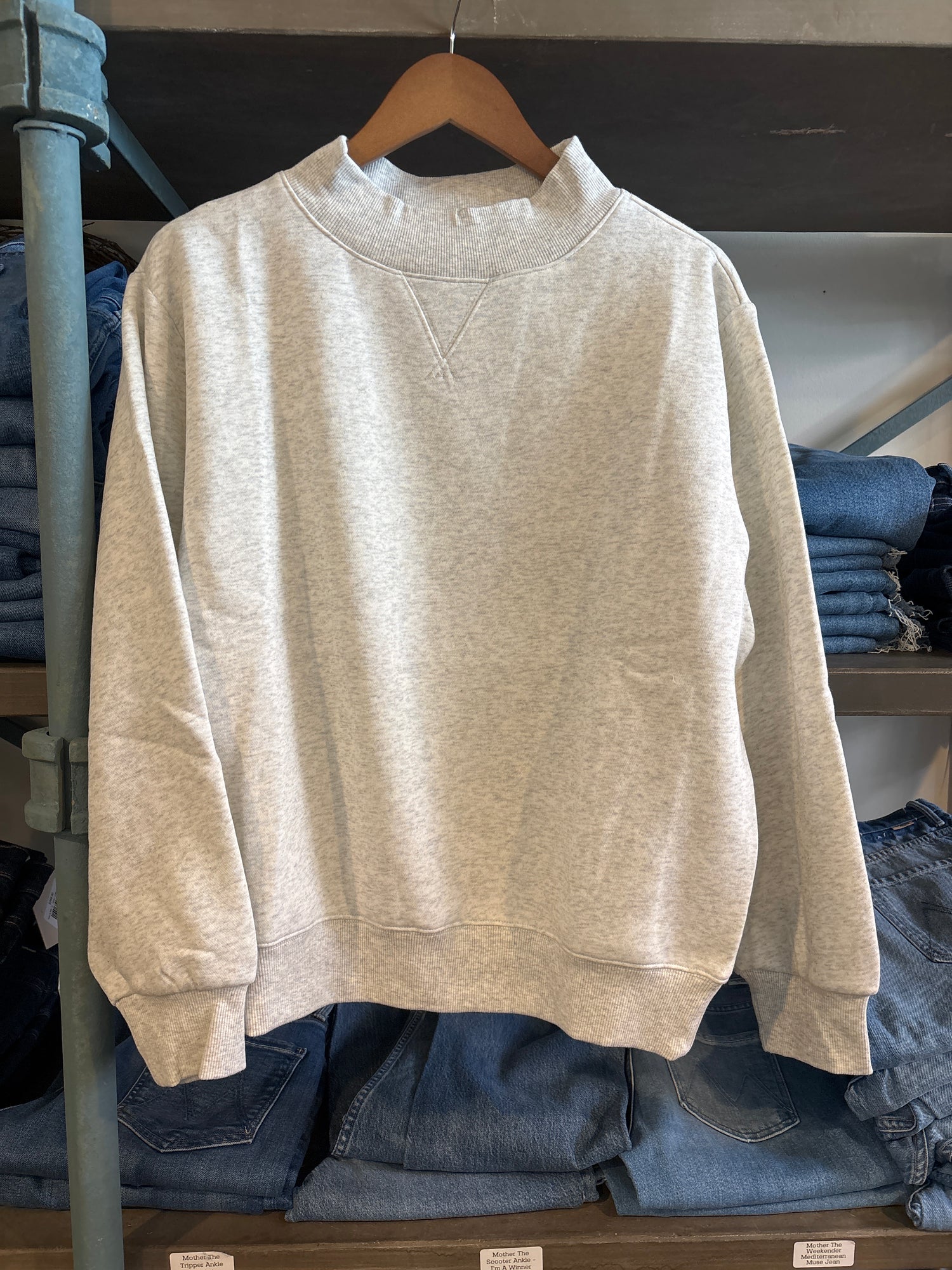Miranda Crewneck Sweatshirt womens gray grey white heather sweatshirt Boltranchstore.com Free Shipping