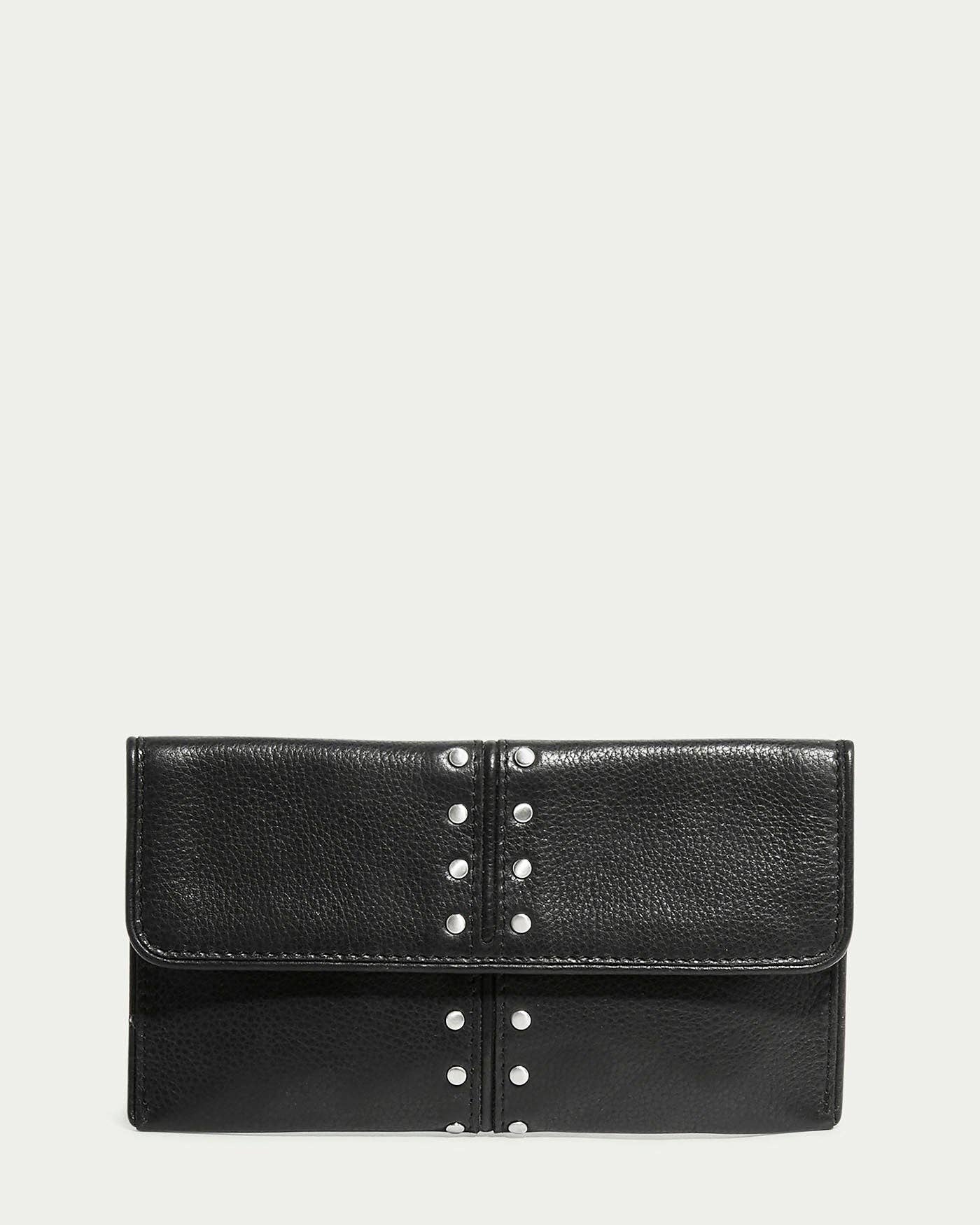 Mittie Bifold Wallet a black studded bifold wallet at boltranchstore.com
