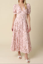Miya Floral Puff Sleeve Maxi Dress shop[ at boltranchstore.com free shipping womens floral dress spring dress cute summer dress pink dress