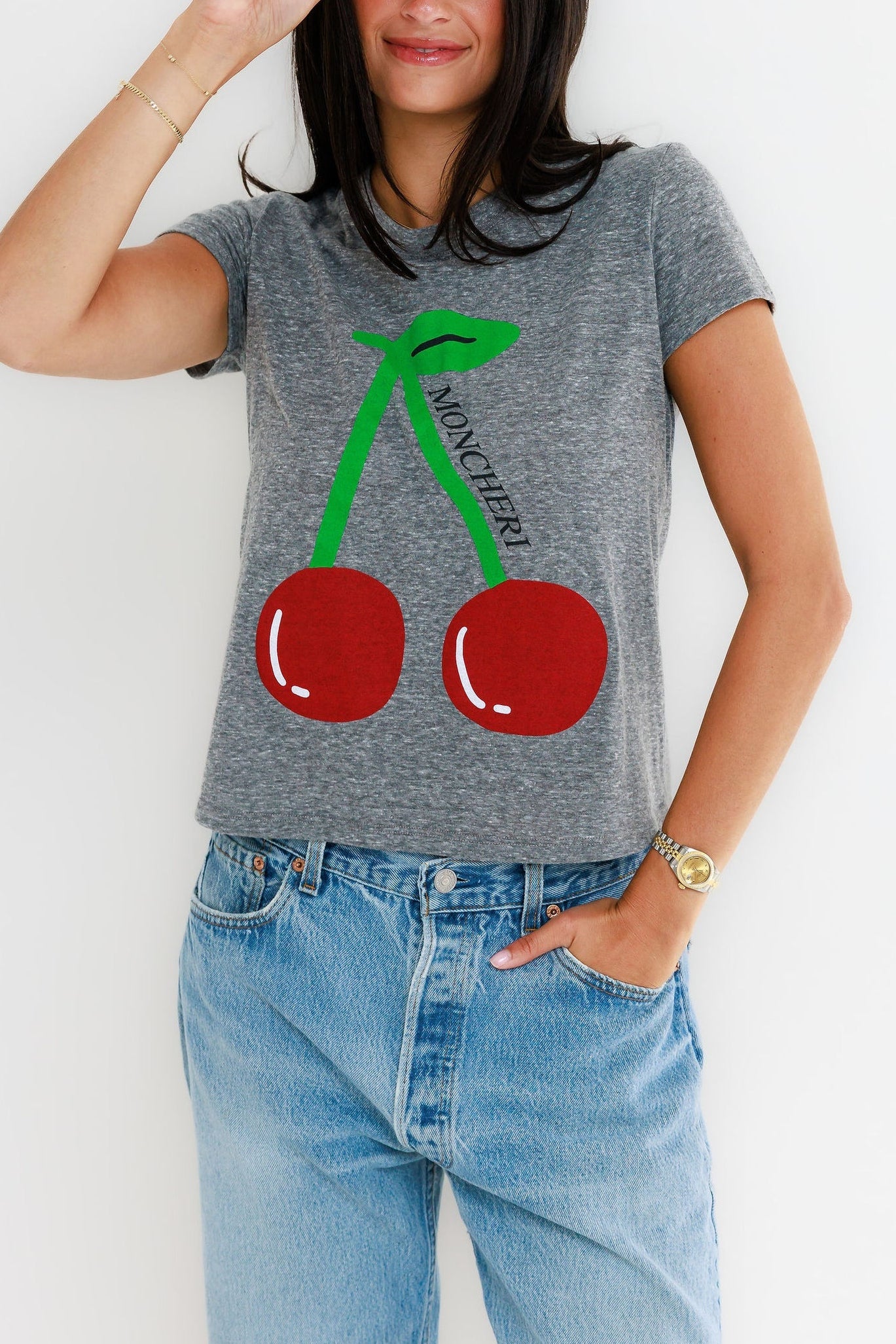 Mon Cheri Cherry Femme Crew womens sunny somewhere tee t shirt comfortable comfy gift cute popular viral instock Boltranchstore.com free shipping