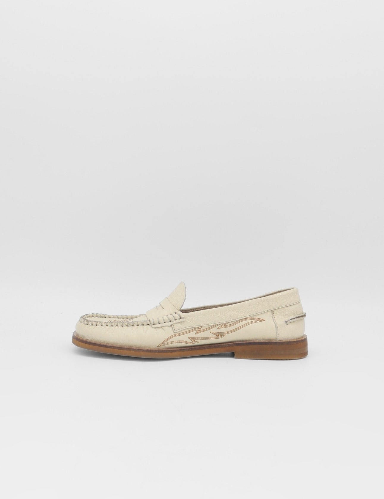 Stivali Monaco Ivory Leather Loafers