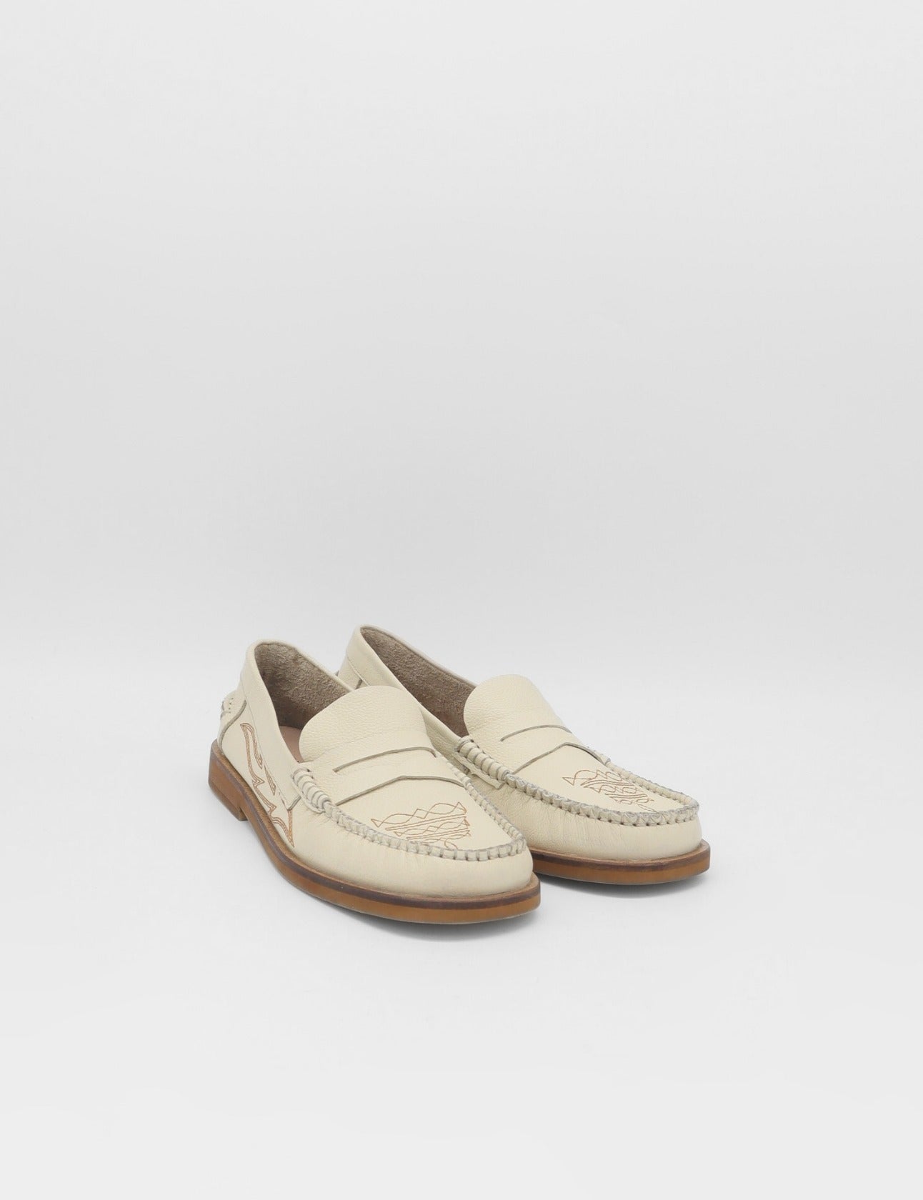 Stivali Monaco Ivory Leather Loafers
