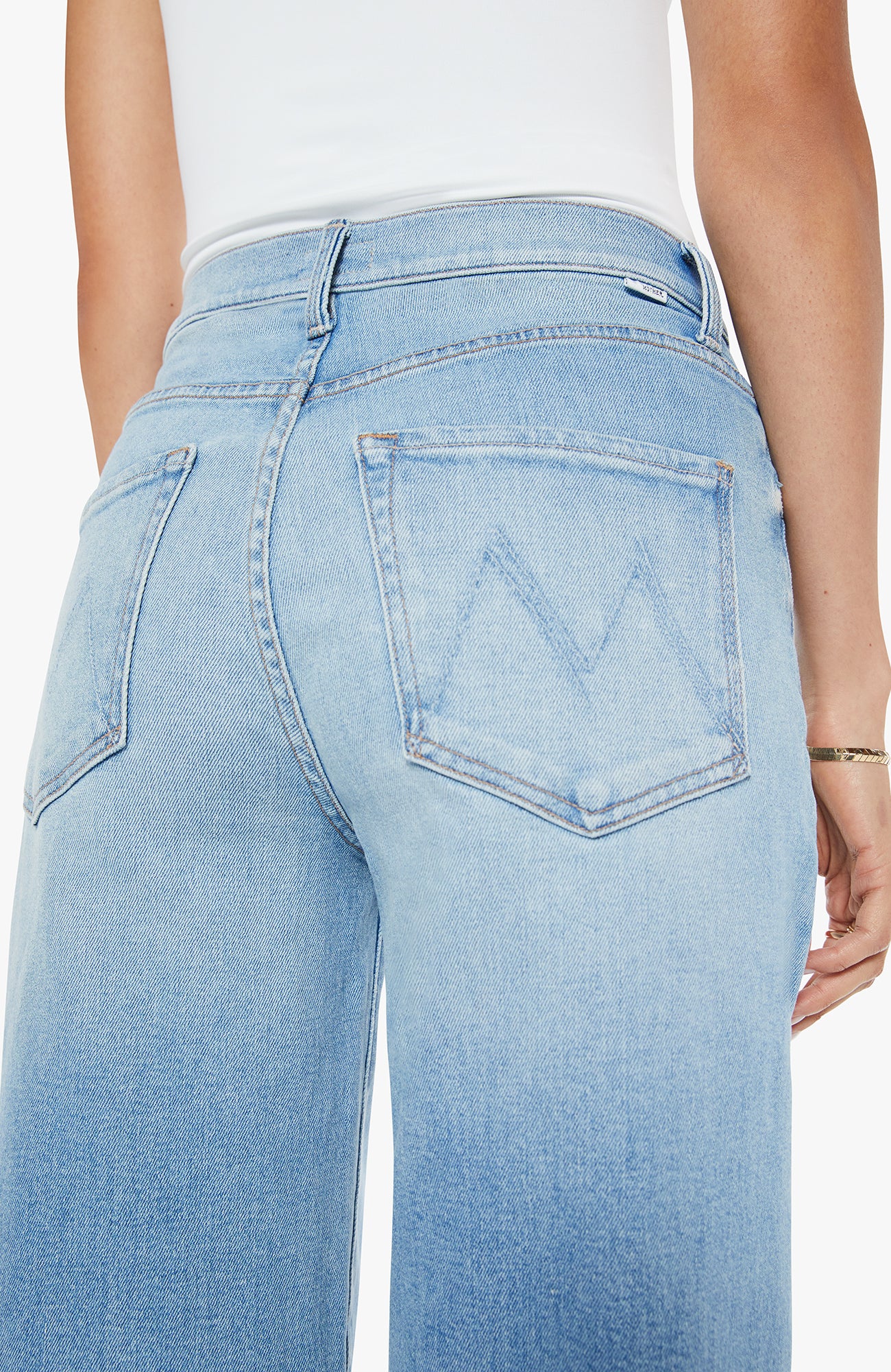 Mother The Ditcher Roller Zip Sneak Back pockets womens jeans at bolt ranch store