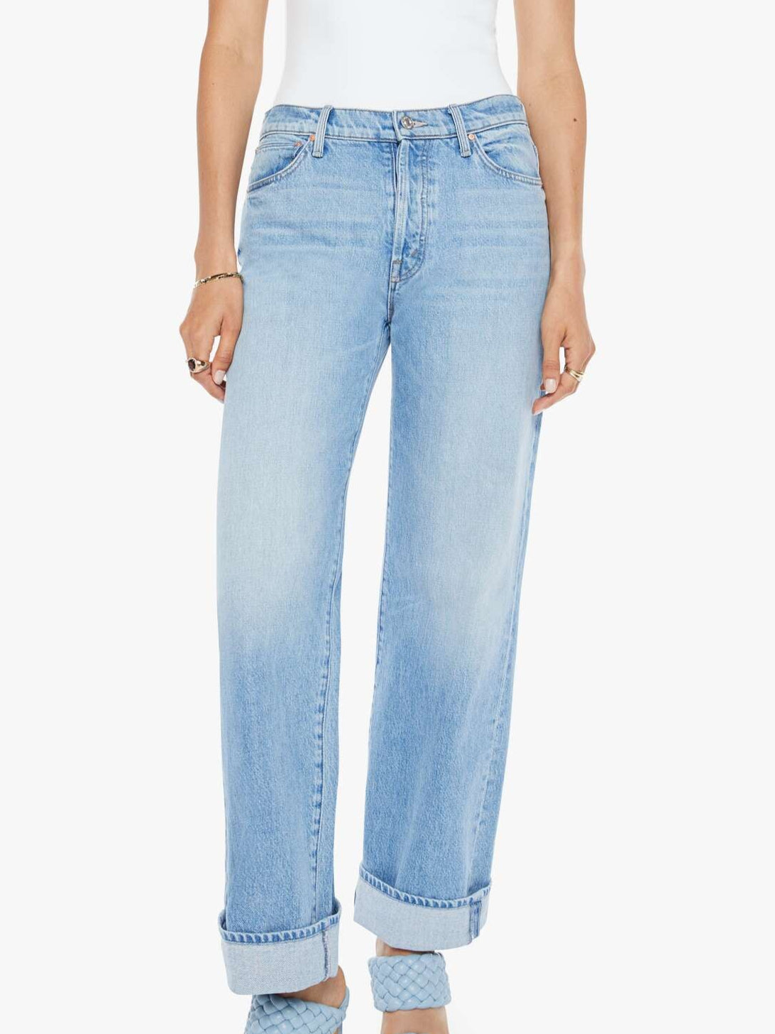 Mother The Dodger Button Hover Cuff Jean available at boltranchstore.com Mother Denim womens jeans viral cuff 2025 free shipping buy now in stock