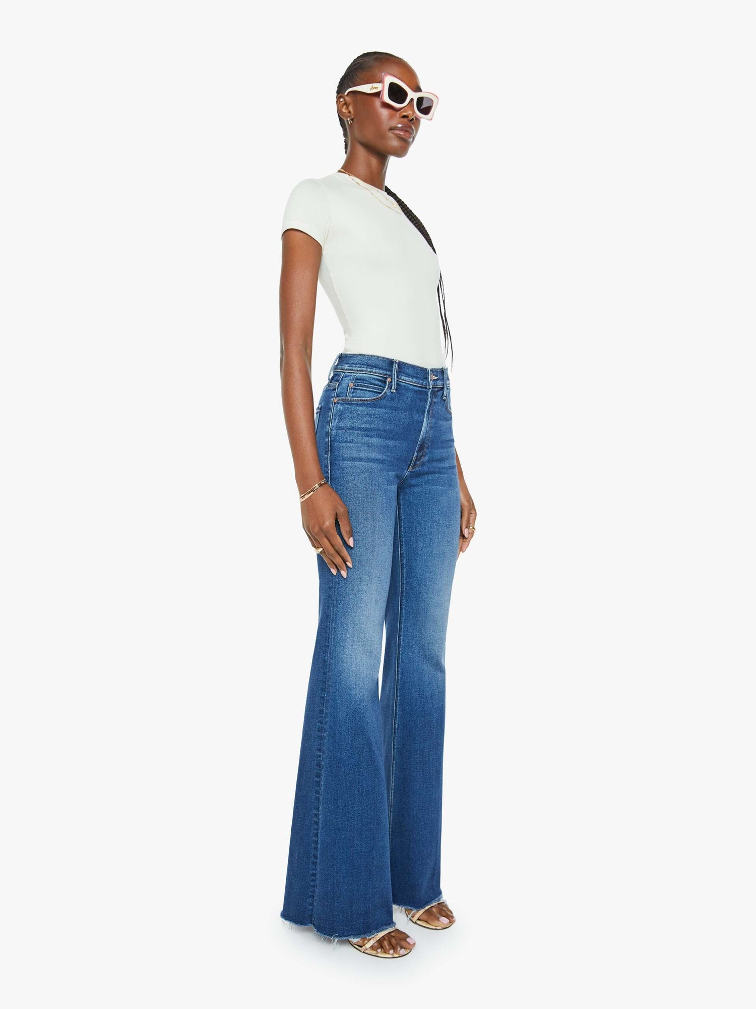 Mother The Doozy Fray womens denim viral jeans scorchin hot color wash free shipping at Boltranchstore.com