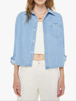 Mother The Honor Roll In Grand Slam at boltranchstore.com Woman wearing a light blue denim jacket in stock free shipping 
