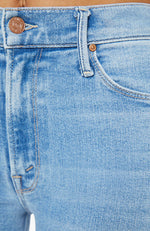 Mother The Mid Rise Dazzler Ankle Fray detail