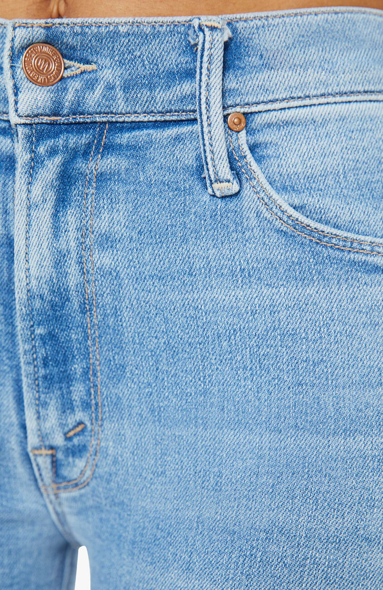 Mother The Mid Rise Dazzler Ankle Fray detail