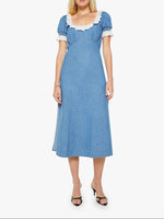 Mother The Sweet Pea Maxi at boltranchstore.com free shipping womens dress trending denim dress blue dress short sleeve puff sleeve 