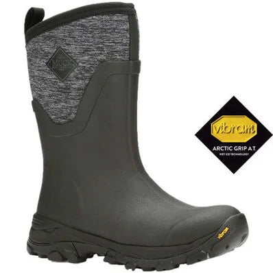 Muck Boots Womens Arctic Ice Mid - Black / Heather Gray