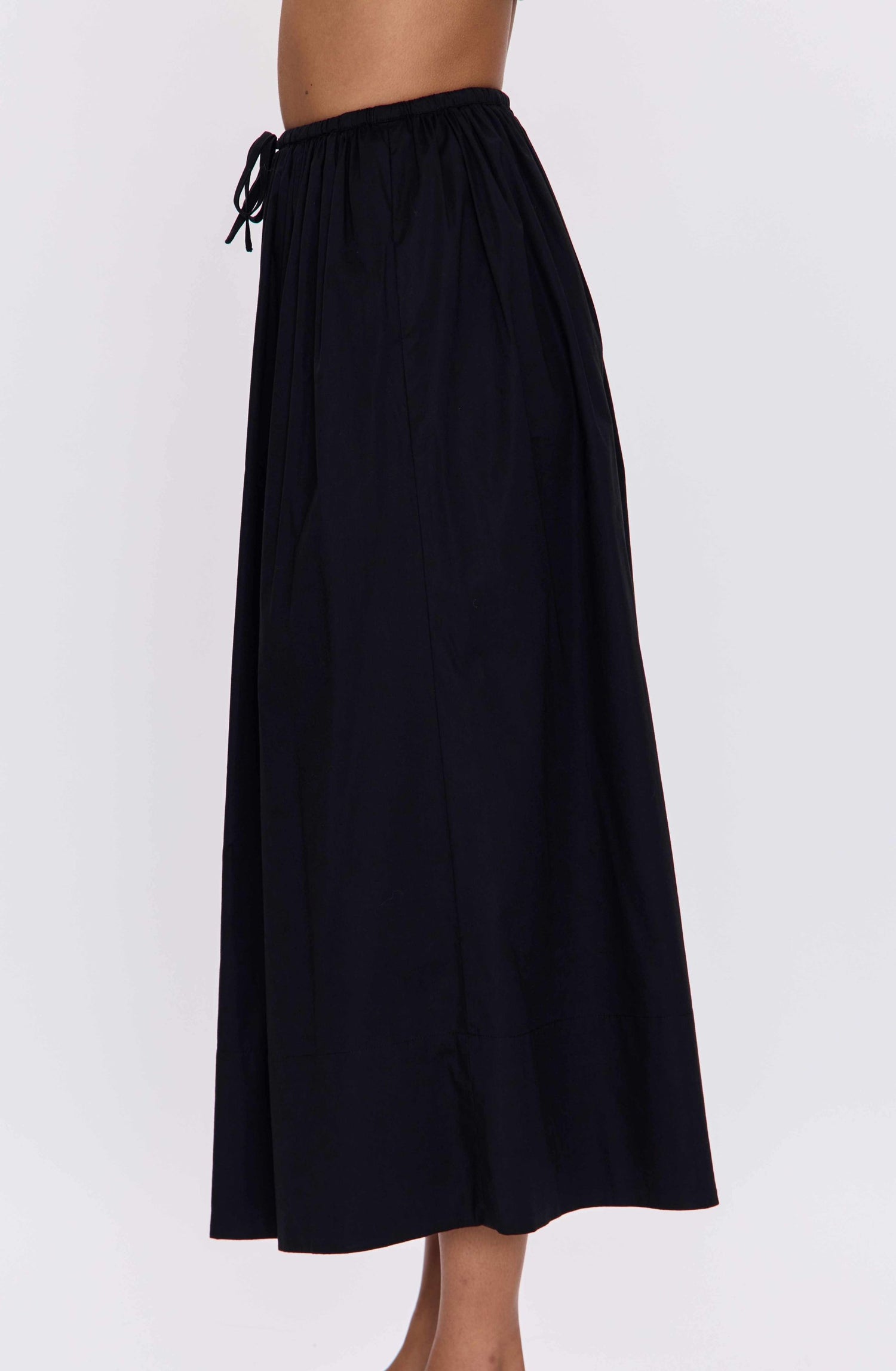 Pistola Noelle Poplin Maxi Skirt in Noir