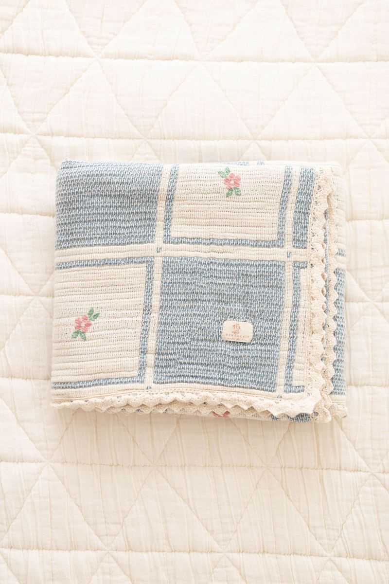 New Grain Patchwork Baby Blanket Spring Bloom vintage baby blankets country living bolt ranch store