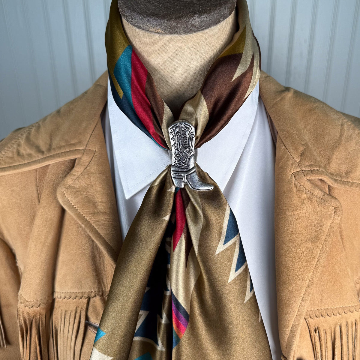 Fringe Slide Big Boot holds a wild rag snug at the collar ranch wear