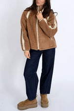 Nikita Sherpa Zip Front Jacket womens outerwear caramel brown lace Boltranchstore.com free shipping 