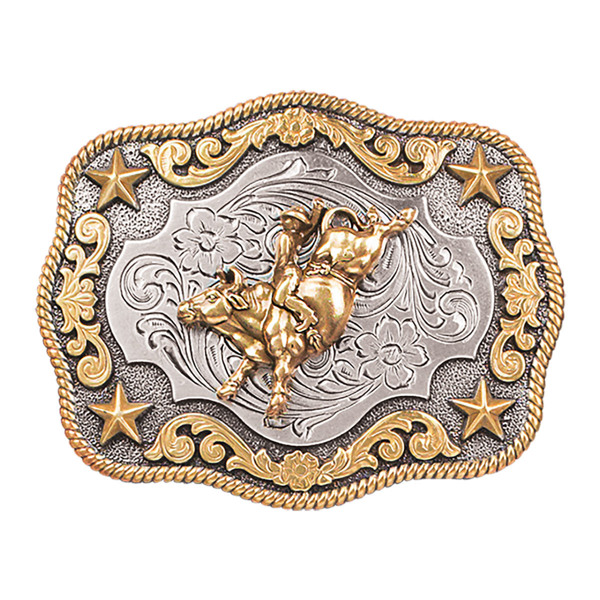 Youth Boys Rectangle Bull Rider Buckle
