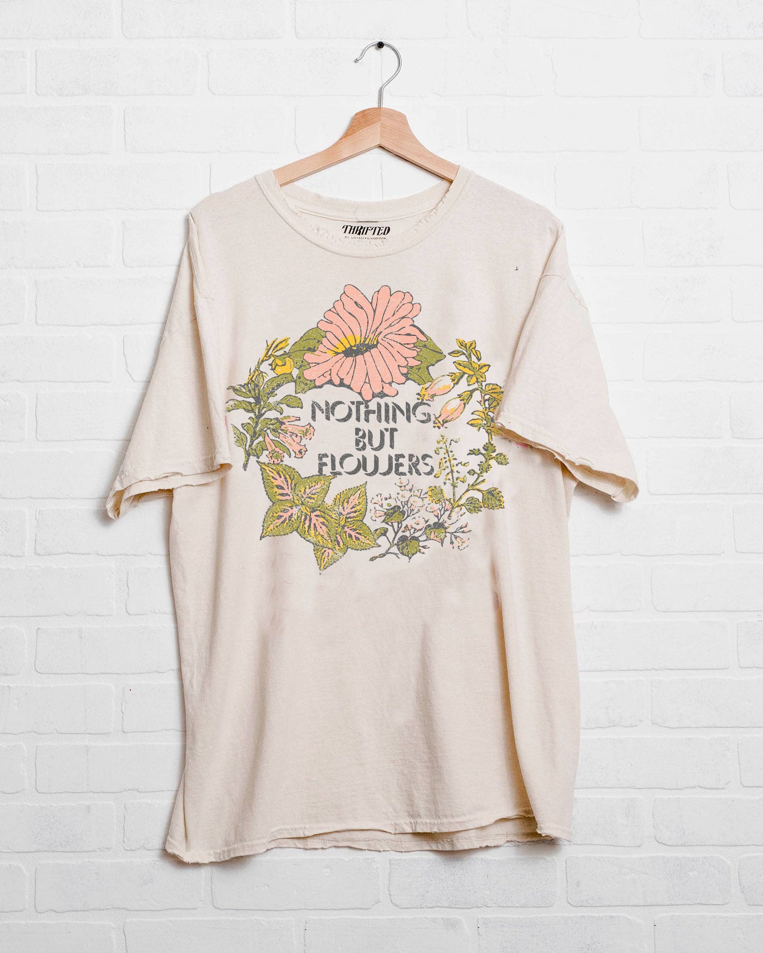 Nothing But Flowers Thrifted T Shirt order at boltranchstore.com