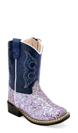Old West Girls Purple Glitter Boots VB1083 kids cowboy boots purple glitter girls toddler at Boltranchstore.com