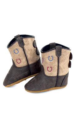Old West Infant Brown Horseshoe Booties shop at boltranchstore.com