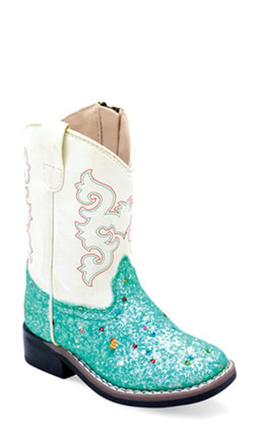 Old West Infant Cowgirl Boots - Blue Glitter order at boltranchstore.com