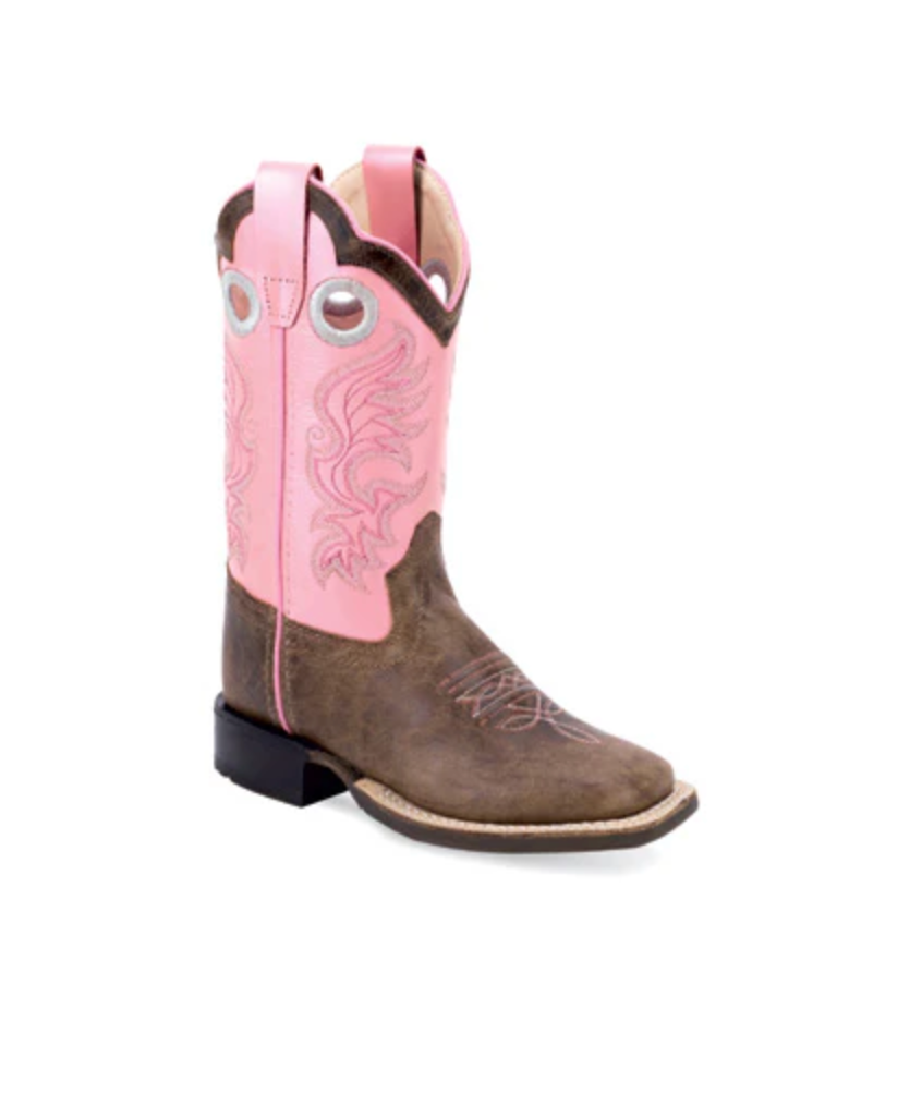 Old West Pink & Brown Cowboy Boots order at boltranchstore.com