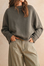 Olive Rolled Neck Sweater Top a warm and cozy sweater for your fall outfit order at boltranchstore.com
