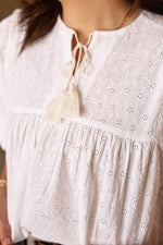 Ophelia top white eyelet womens short sleeve womens shirt summer at bolt ranch store popular viral best selling