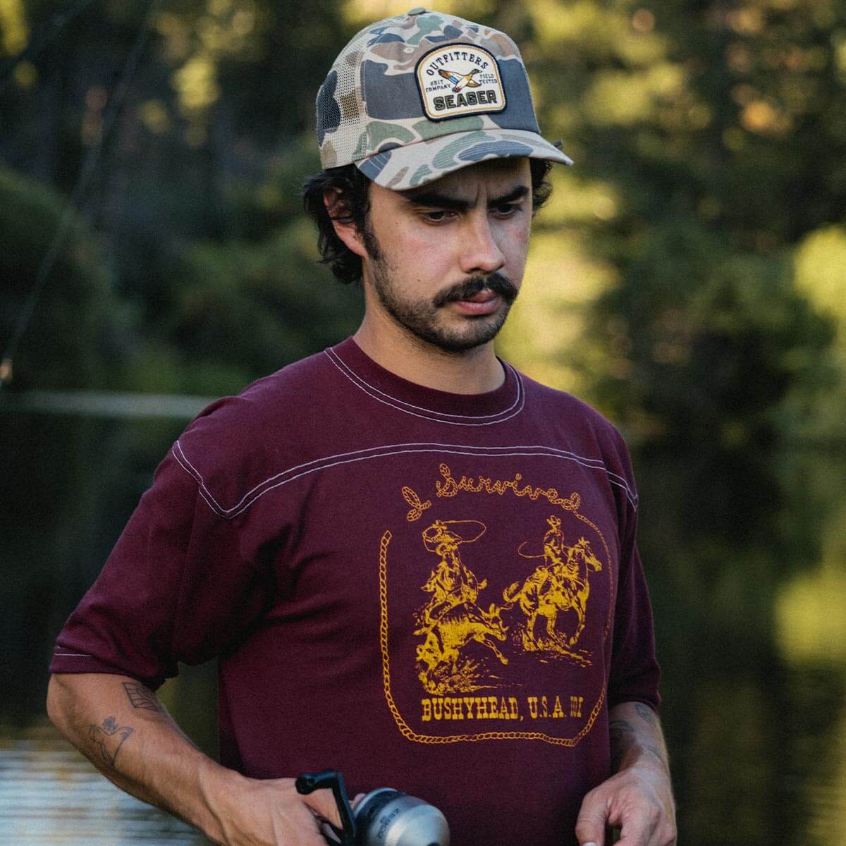 Seager Outfitters Trucker Snapback Duck Camo camo trucker worn in the field cowboy