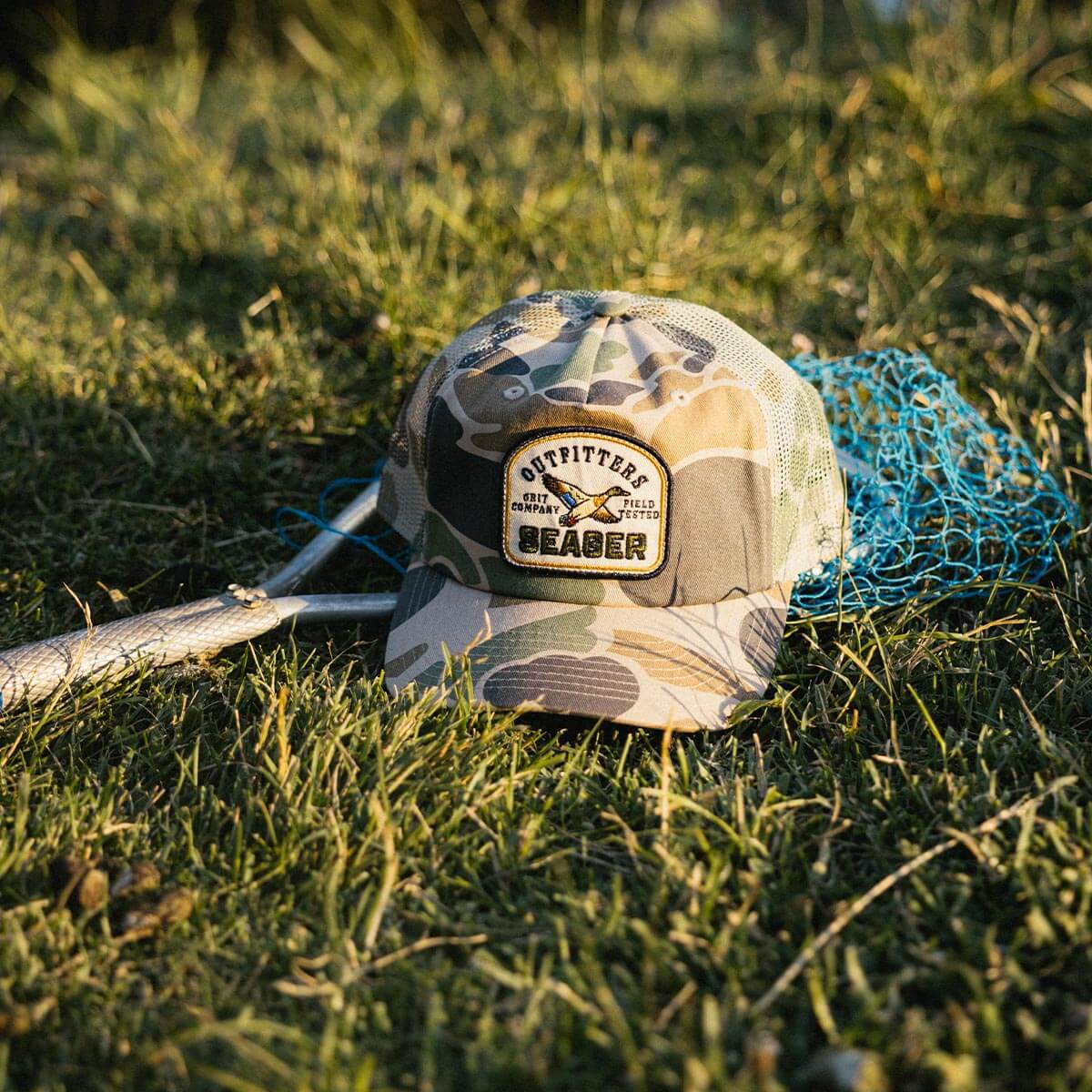 Seager Outfitters Trucker Snapback Duck Camo duck camo cap for hunting season and ranch wear western clothing