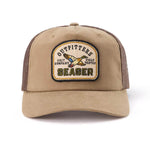 Seager Outfitters Waxed Trucker Snapback Brown breathable mesh back panels ranch wear