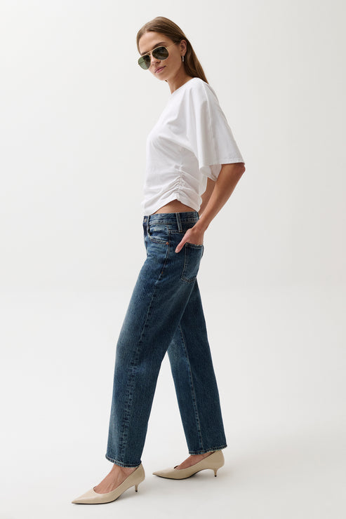 Pistola Lexi Mid Rise Bowed Straight Jean