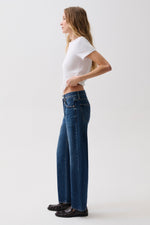 Lexi Mid Rise Bowed Straight Jean Moonwave sculpted bowed straight leg with mid rise waist and cropped ankle length