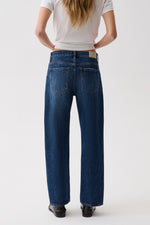 Lexi Mid Rise Bowed Straight Jean Moonwave five pocket denim with back patch pockets and belt loops ranch wear