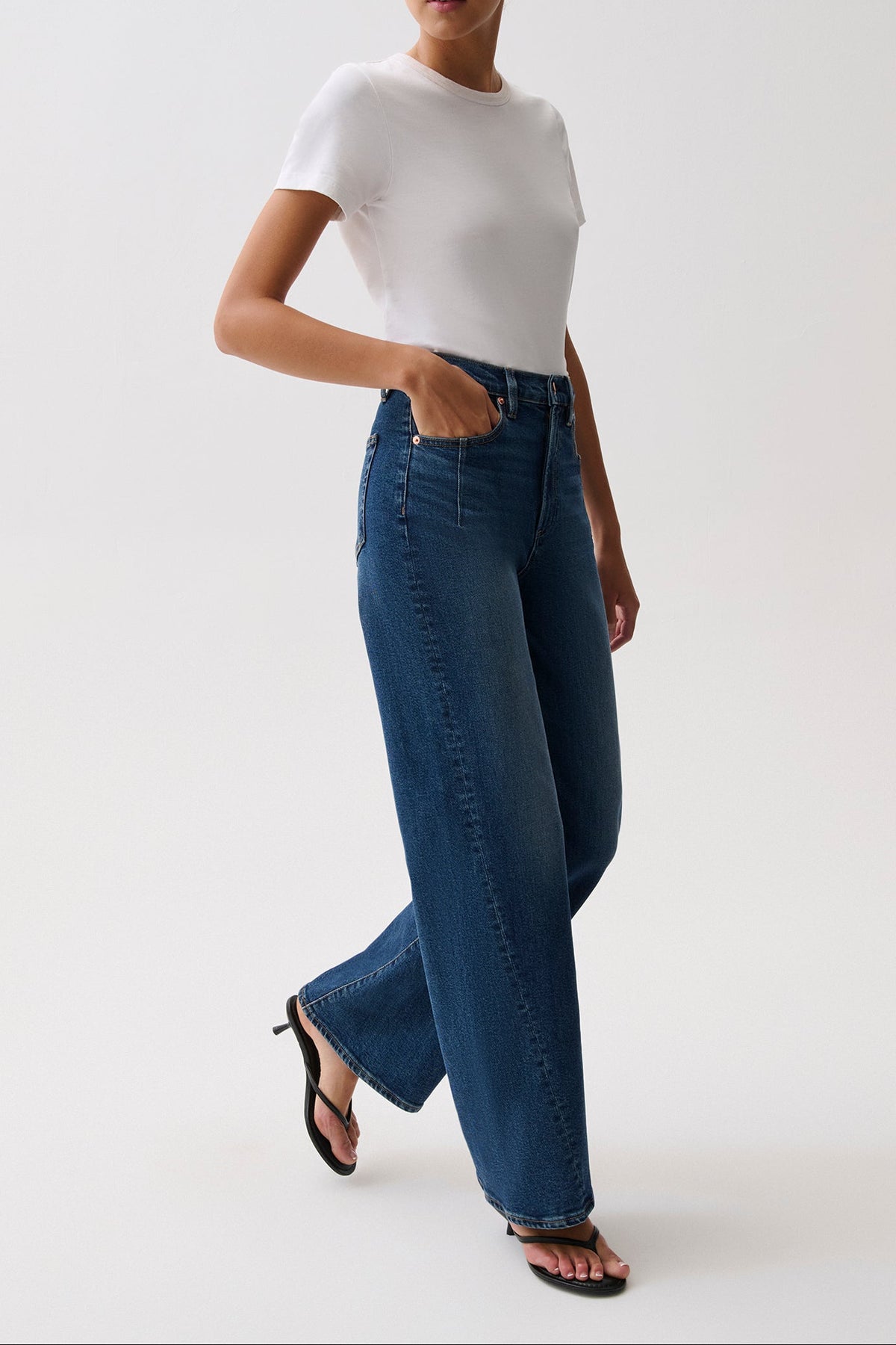 Womens western boutique Utah womens fashion Kyra High Rise Bowed Wide Leg Inkwell SKU P00016218 womens dark jean 