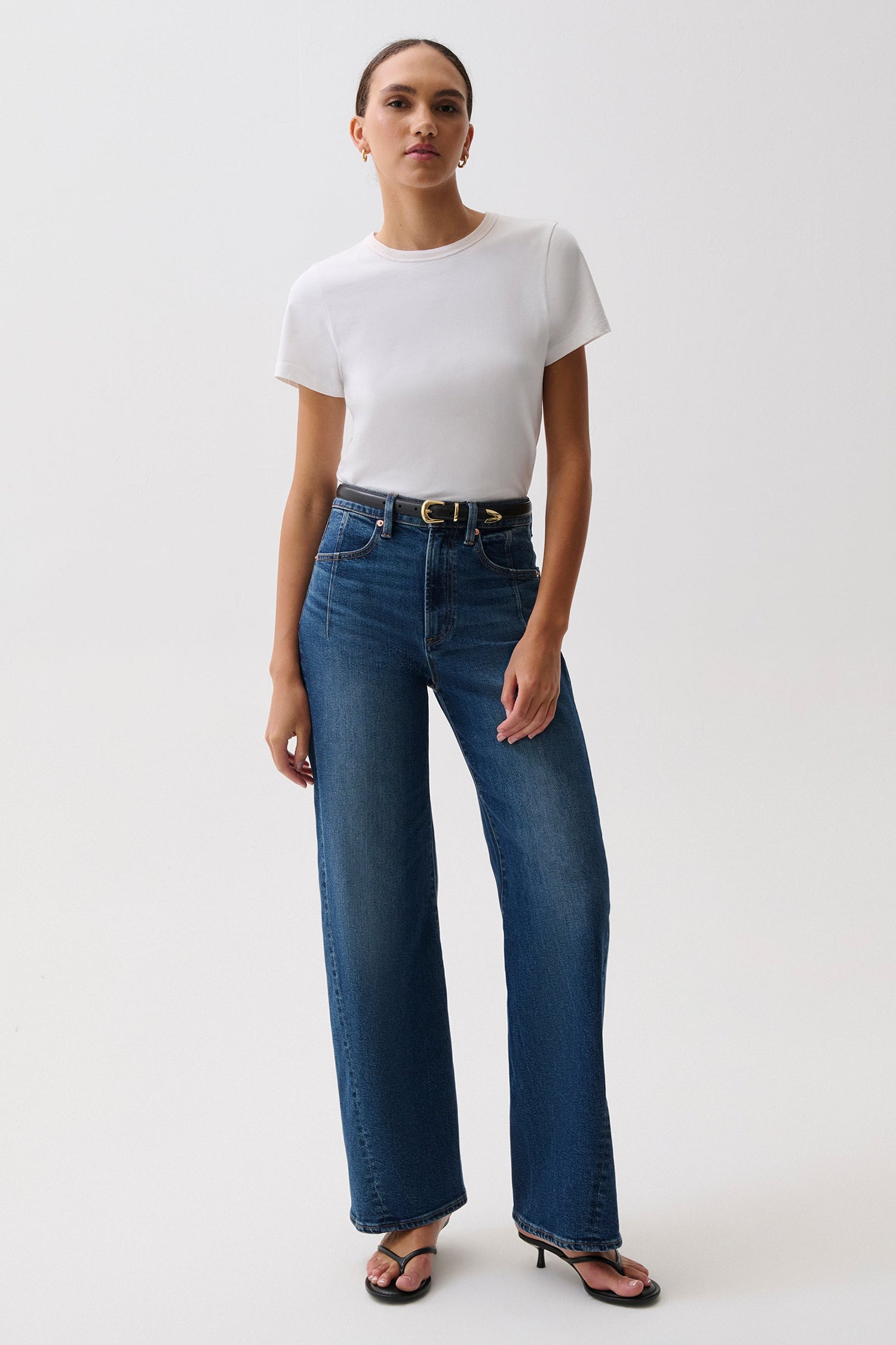 Utah womens western boutique rodeo denim Kyra High Rise Bowed Wide Leg Inkwell SKU P00016218