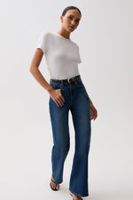 Western clothing Utah womens boutique womens fashion denim Kyra High Rise Bowed Wide Leg Inkwell SKU P00016218