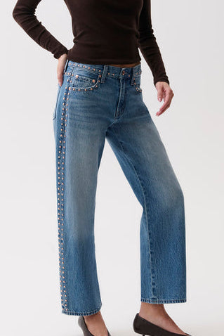 Pistola Lexi Mid Rise Bowed Straight Pants
