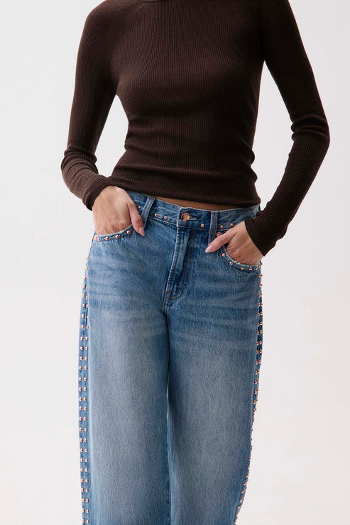 Pistola Lexi Mid Rise Bowed Straight Pants
