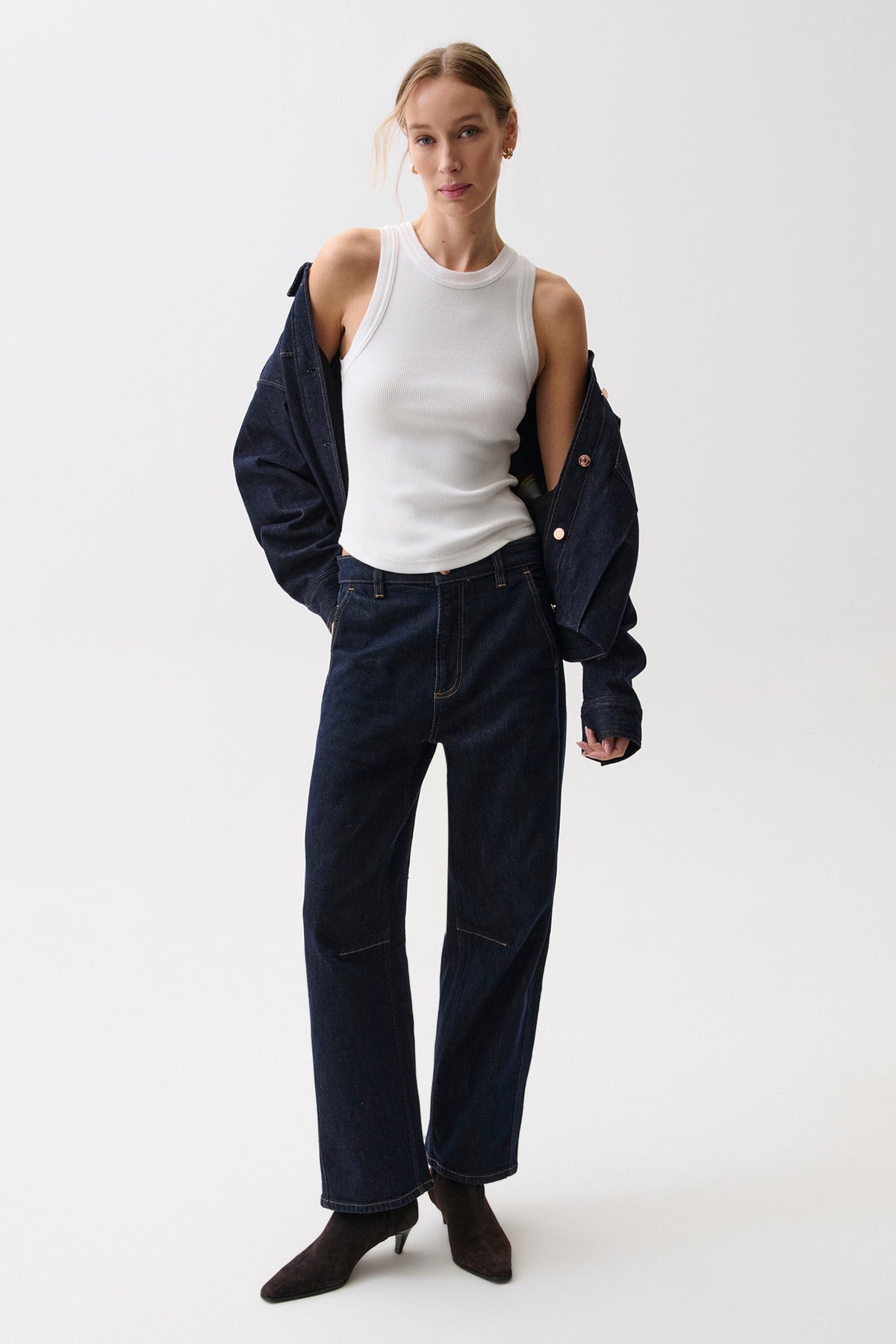 Pistola Beau Seamed Crescent Jean Nightfall seamed crescent leg with a cropped ankle length and high waist womens western clothing