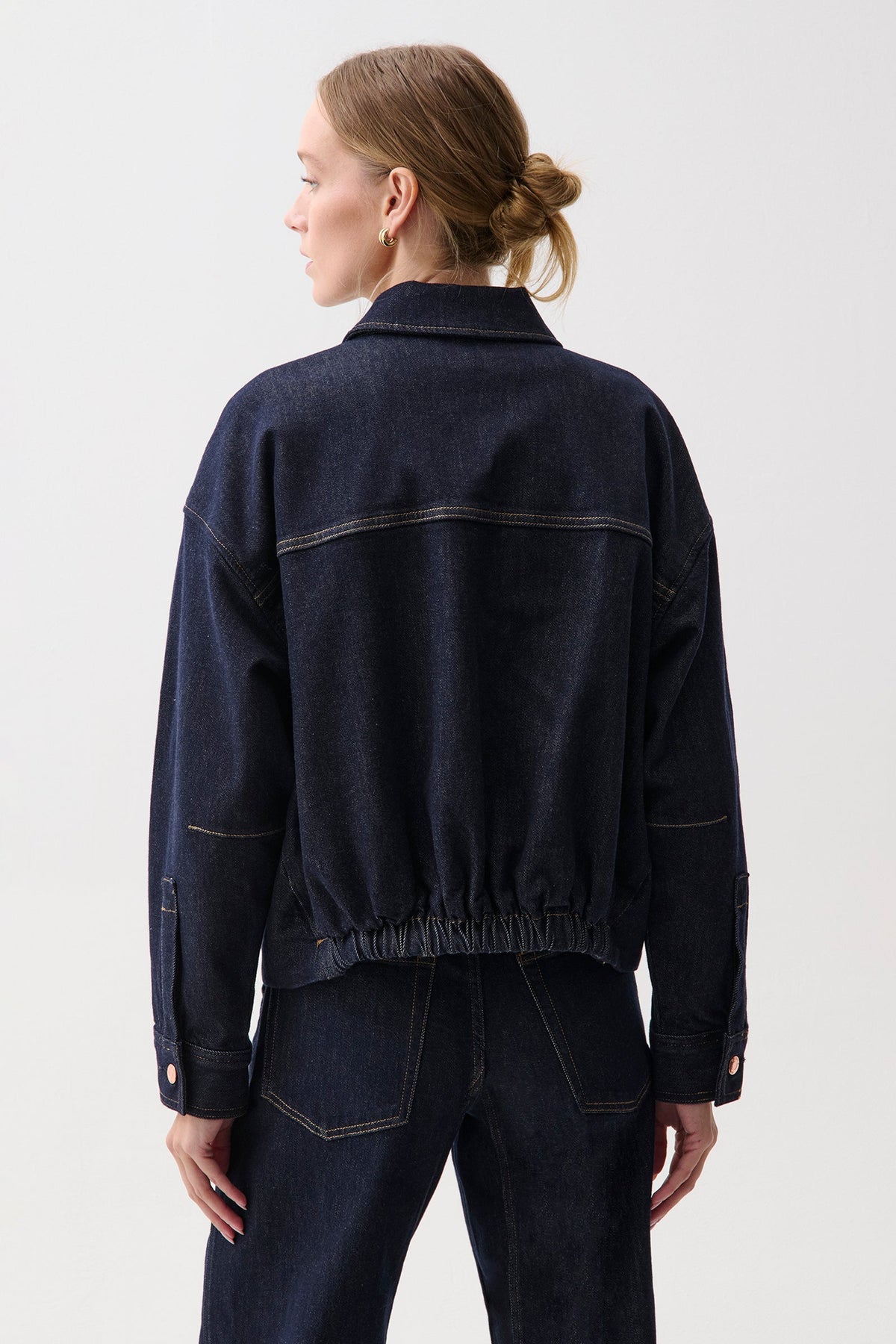 Pistola Bibi Blouson Jacket Nightfall matching dark denim look paired with Nightfall jeans for rodeo season cowgirl style