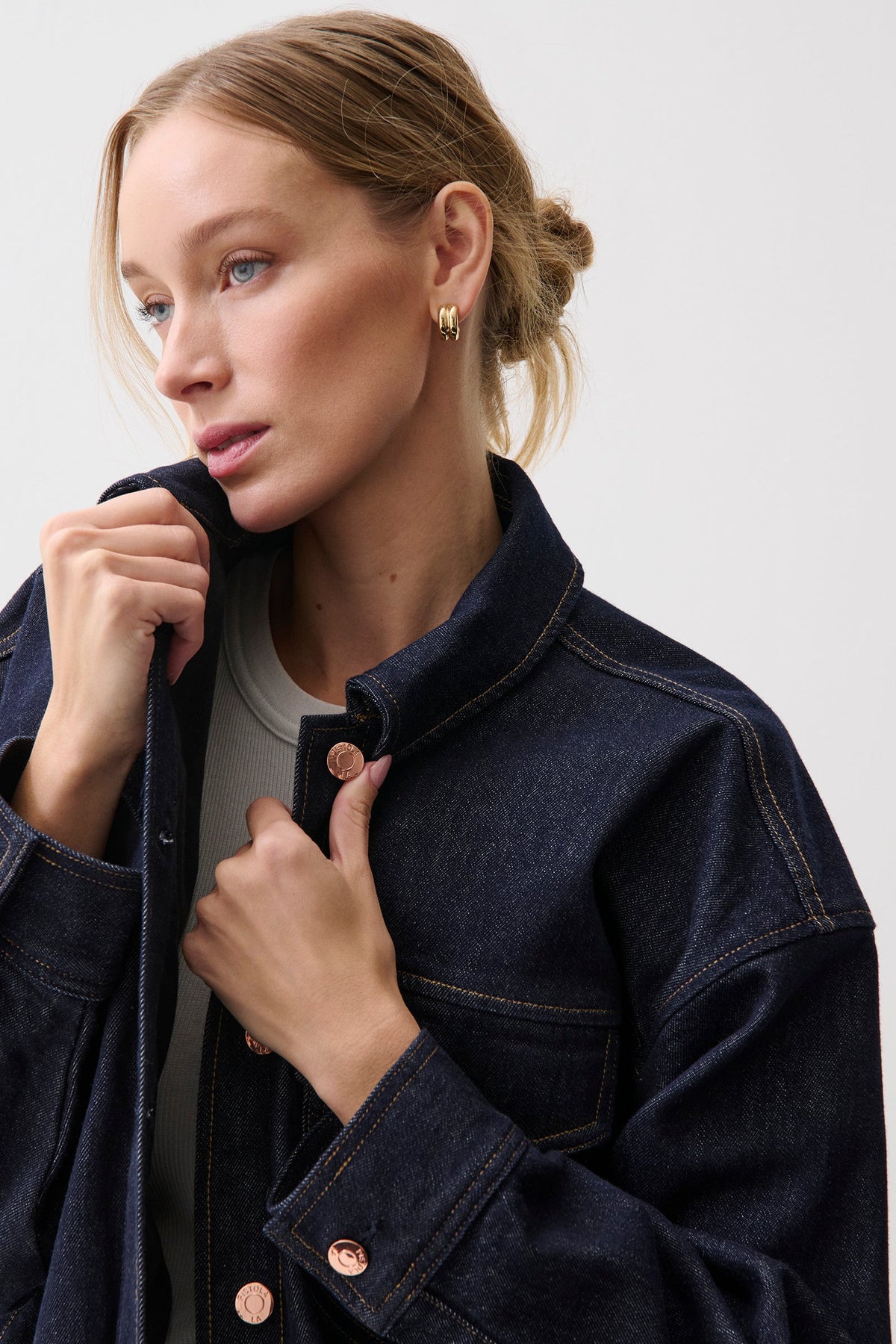 Pistola Bibi Blouson Jacket Nightfall everyday denim jacket for layering in Park City and Kamas Utah
